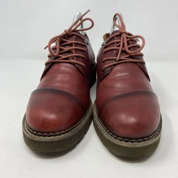 Pikolinos Shoes Womens Size 7.5 US Red Leather Oxford Lace Up Chunky Sole - Picture 6 of 14